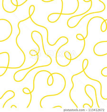 Noodle pasta seamless pattern vector background. Spaghetti curvy doodle pattern, Italian pasta background. Chinese abstract noodle, ramen design yellow food wallpaper. Vector Noodle pasta seamless pattern vector background. Spaghetti curvy doodle pattern, Italian pasta background. Chinese abstract noodle, ramen design yellow food wallpaper. Vector 113412672