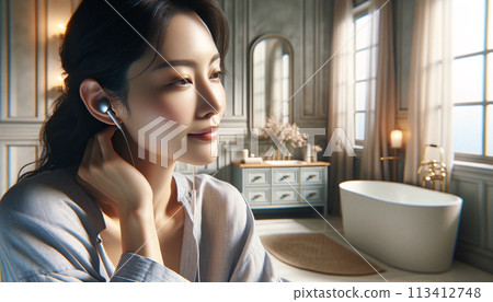 Oriental woman, Asian woman, Oriental girl, Asian girl, Oriental woman, Asian woman, various gestures, postures, expressions 113412748