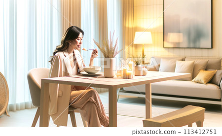 Oriental woman, Asian woman, Oriental girl, Asian girl, Oriental woman, Asian woman, various gestures, postures, expressions 113412751