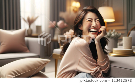 Oriental woman, Asian woman, Oriental girl, Asian girl, Oriental woman, Asian woman, various gestures, postures, expressions 113412878