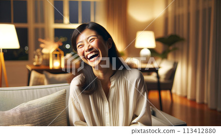 Oriental woman, Asian woman, Oriental girl, Asian girl, Oriental woman, Asian woman, various gestures, postures, expressions 113412880