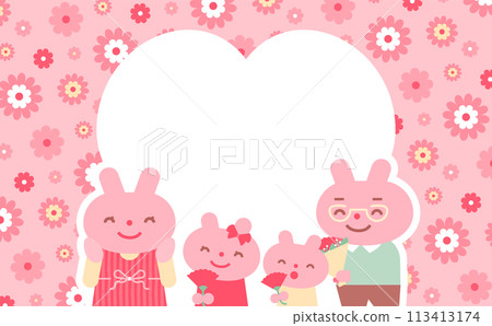 A simple cute animal background frame of a family celebrating Mother's Day by handing over carnation flowers A simple cute animal background frame of a family celebrating Mother's Day by handing over carnation flowers 113413174