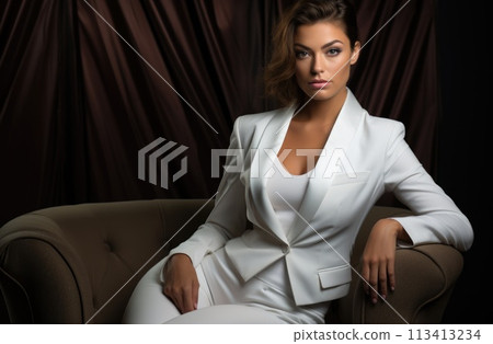 Elegance beautiful woman in business suit, tuxedo for wedding, blending professionalism with timeless bridal chic, embodying grace, style, sophistication for stunning celebration or meeting Elegance beautiful woman in business suit, tuxedo for wedding, blending professionalism with timeless bridal chic, embodying grace, style, sophistication for stunning celebration or meeting 113413234