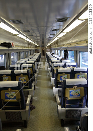 Retro train, 381 series, Super Kuroshio express train interior Retro train, 381 series, Super Kuroshio express train interior 113413399