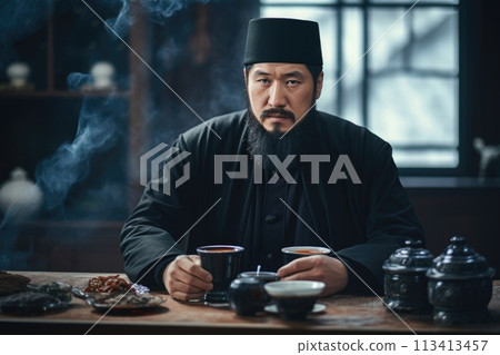 Tatar Mongols: nomadic warriors and conquerors, cultural legacy, military prowess, Eurasian steppes strength, traditional attire, resilience and the spirit of the historic nomadic lifestyle. Tatar Mongols: nomadic warriors and conquerors, cultural legacy, military prowess, Eurasian steppes strength, traditional attire, resilience and the spirit of the historic nomadic lifestyle. 113413457