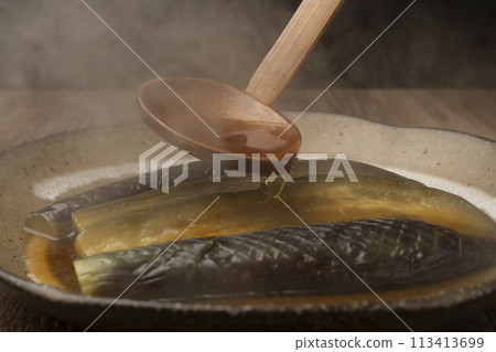 Braised eggplant, served Braised eggplant, served 113413699