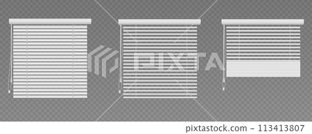 Venetian window curtain. Blind jalousie shutter 113413807