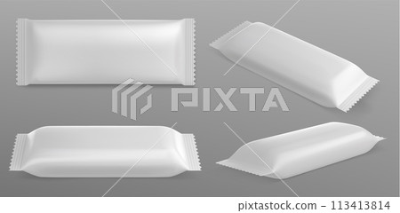 Chocolate bar pack mockup. White candy wrapper Chocolate bar pack mockup. White candy wrapper 113413814
