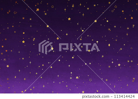 Background material_Watercolor night sky_Glitter 113414424