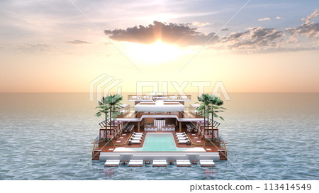 Resort facilities on the sea 113414549