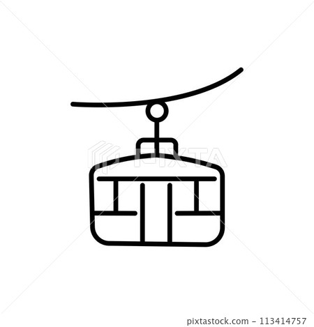 Cable car outline icon. linear style sign for mobile concept and web design. Funicular simple line vector icon. Cable car outline icon. linear style sign for mobile concept and web design. Funicular simple line vector icon. 113414757
