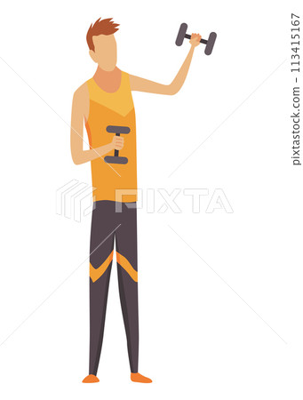 Garage sale. Shopping unique antique thing. Sale second hand stuff, buy things, street marketing. Cartoon vector illustration 113415167