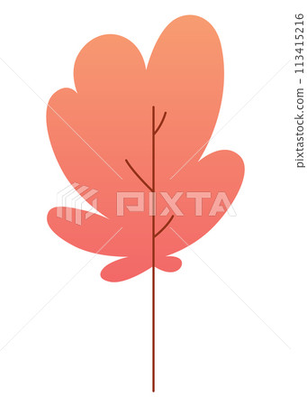 Flat minimal leaf of bush, shrub, tree, wild plant icon. Cartoon park or garden, spring landscape element. Environmental colorful isolated vegetation 113415216