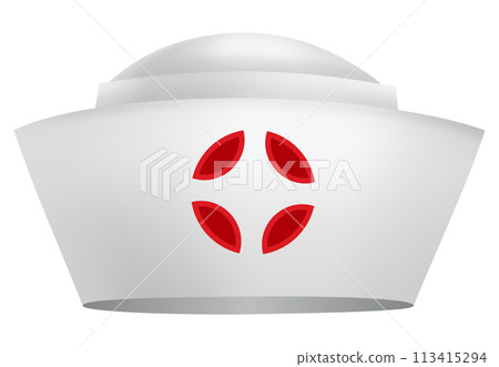 Nurse cap icon, white simple image isolated. Minimalist medical illustration 113415294