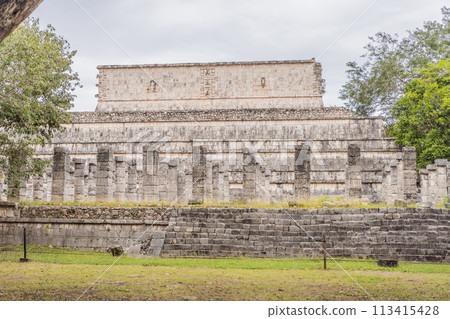 Old pyramid and temple of the castle of the Mayan architecture known as Chichen Itza these are the ruins of this ancient pre-columbian civilization and part of humanity Old pyramid and temple of the castle of the Mayan architecture known as Chichen Itza these are the ruins of this ancient pre-columbian civilization and part of humanity 113415428