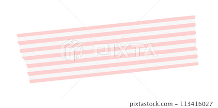 Cut pink and white striped masking tape - a simple and stylish decoration material Cut pink and white striped masking tape - a simple and stylish decoration material 113416027