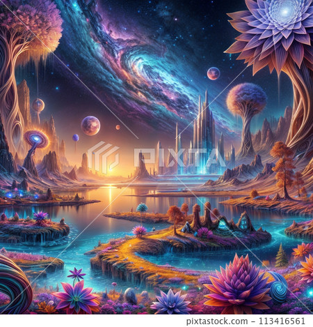 異次元世界:行星城市與自然,奇幻奇幻的光景 異次元世界:行星城市與自然,奇幻奇幻的光景 113416561