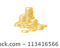 Money coin gold coin pile of gold coins large sum 113416566