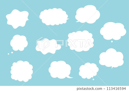 一組簡單的雲形語音氣泡語音氣泡素材 一組簡單的雲形語音氣泡語音氣泡素材 113416594