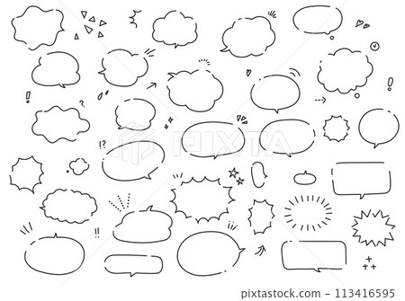 時尚可愛的手繪語音氣泡套裝 時尚可愛的手繪語音氣泡套裝 113416595