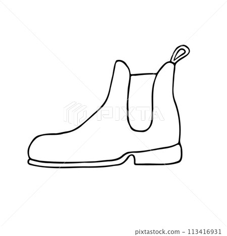 Vector hand drawn doodle sketch horse riding boot 113416931