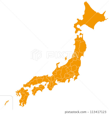 【箱付き美品】日本大地図 Simple map of Japan with 47 prefectures and - Stock