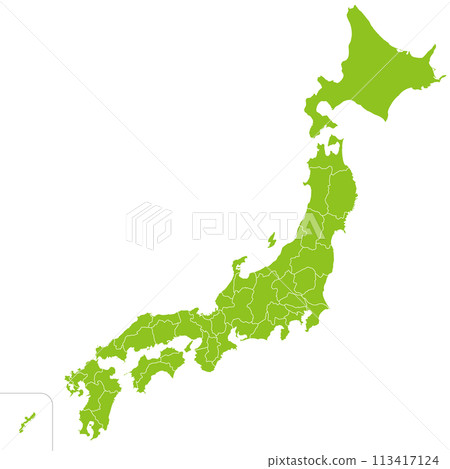 日本簡單地圖省略了日本47個都道府縣和島嶼，生態 113417124