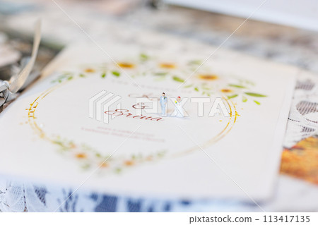 可愛的婚禮新娘和新郎的婚紗、結婚、新娘形象照 可愛的婚禮新娘和新郎的婚紗、結婚、新娘形象照 113417135