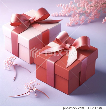 Gift box with ribbon Gift box with ribbon 113417383