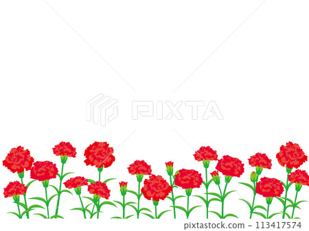 Mother's Day vector illustration with lots of red carnations 113417574