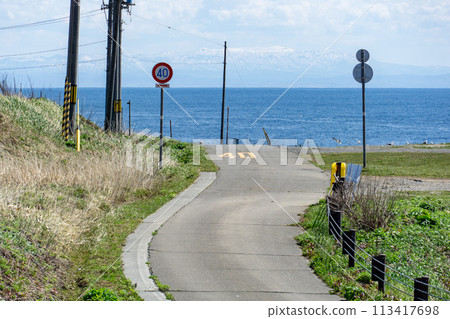 天利島的直路風景與路標 113417698