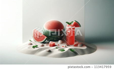 Very delicious watermelon Watermelon juice Watermelon orchard Watermelon party Commercial watermelon pictures Watermelon dessert feast Watermelon production season 113417959