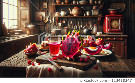 Very delicious dragon fruit, dragon fruit juice, dragon fruit orchard, dragon fruit party, commercial dragon fruit pictures, dragon fruit dessert feast, dragon fruit production season 113418347