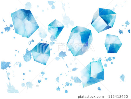 Watercolor ice and splashes 113418430