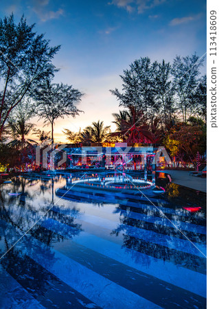 View of Natai beach resort in Khao Lak, Phang Nga, Thailand View of Natai beach resort in Khao Lak, Phang Nga, Thailand 113418609