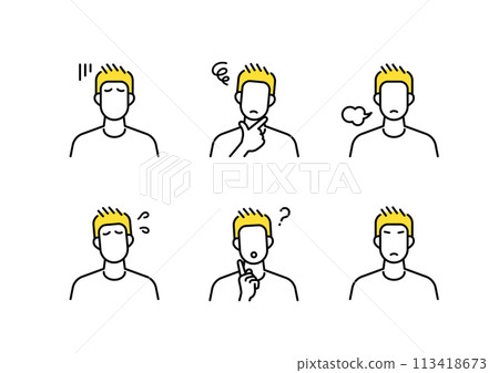 Negative male icon set Negative male icon set 113418673