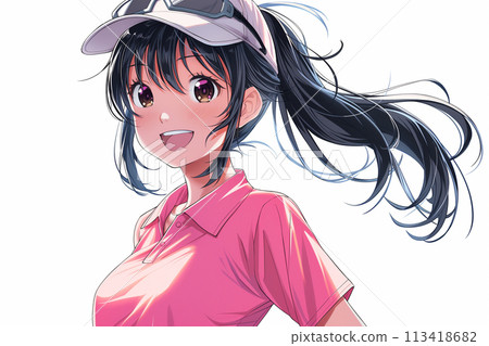 微笑的高爾夫女孩 113418682