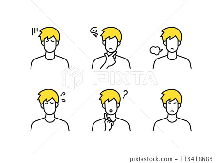 消極的男性圖標集 113418683