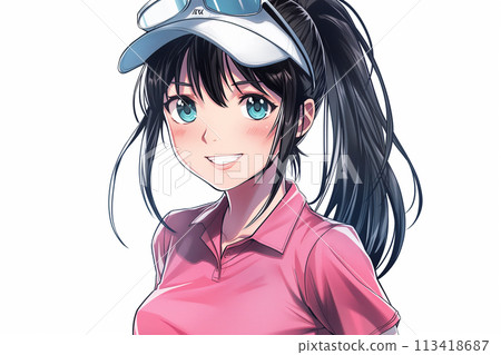 Smiling golf girl 113418687