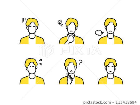 消極的男性圖標集 消極的男性圖標集 113418694
