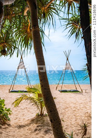View of Natai beach in Khao Lak, Phang Nga, Thailand 113418696