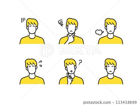 Negative male icon set Negative male icon set 113418699