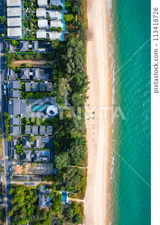 View of Natai beach resort in Khao Lak, Phang Nga, Thailand 113418726