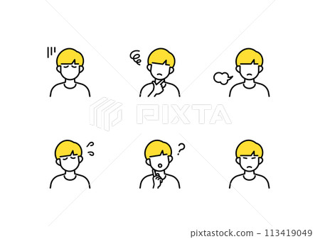 Negative children icon set Negative children icon set 113419049