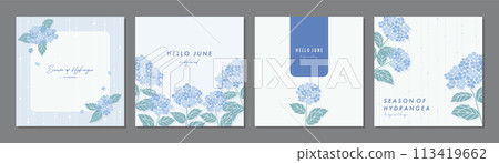 Hydrangea Hydrangea Rainy season hydrangea Material set Frame Background Vector illustration Simple Hydrangea Hydrangea Rainy season hydrangea Material set Frame Background Vector illustration Simple 113419662