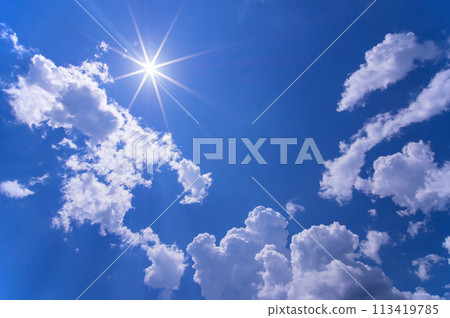 [夏天圖]夏天的陽光與藍天 113419785