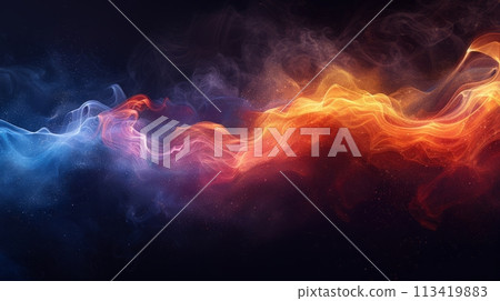 A smoke like data waves representing the futuristic big data networking and technology 113419883