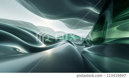 Illustration of data waves for desktop wallpaper Illustration of data waves for desktop wallpaper 113419897