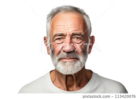Portrait of senior man isolated on white background Portrait of senior man isolated on white background 113420076