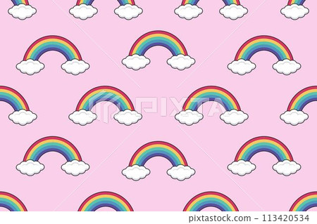 Rainbow seamless pattern. Vector illustration 113420534
